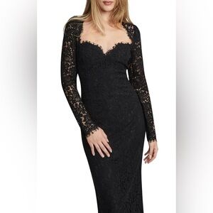NWT Bardot Black Long Sleeve Lace Midi Dress